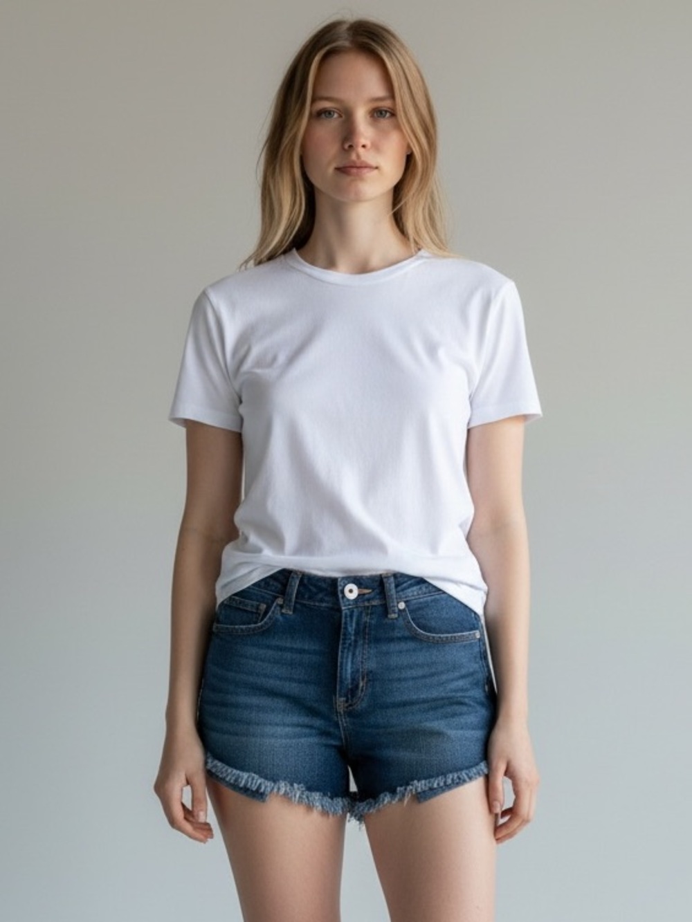 American Eagle Outfitters Dark Blue Frayed Hem Denim Shorts